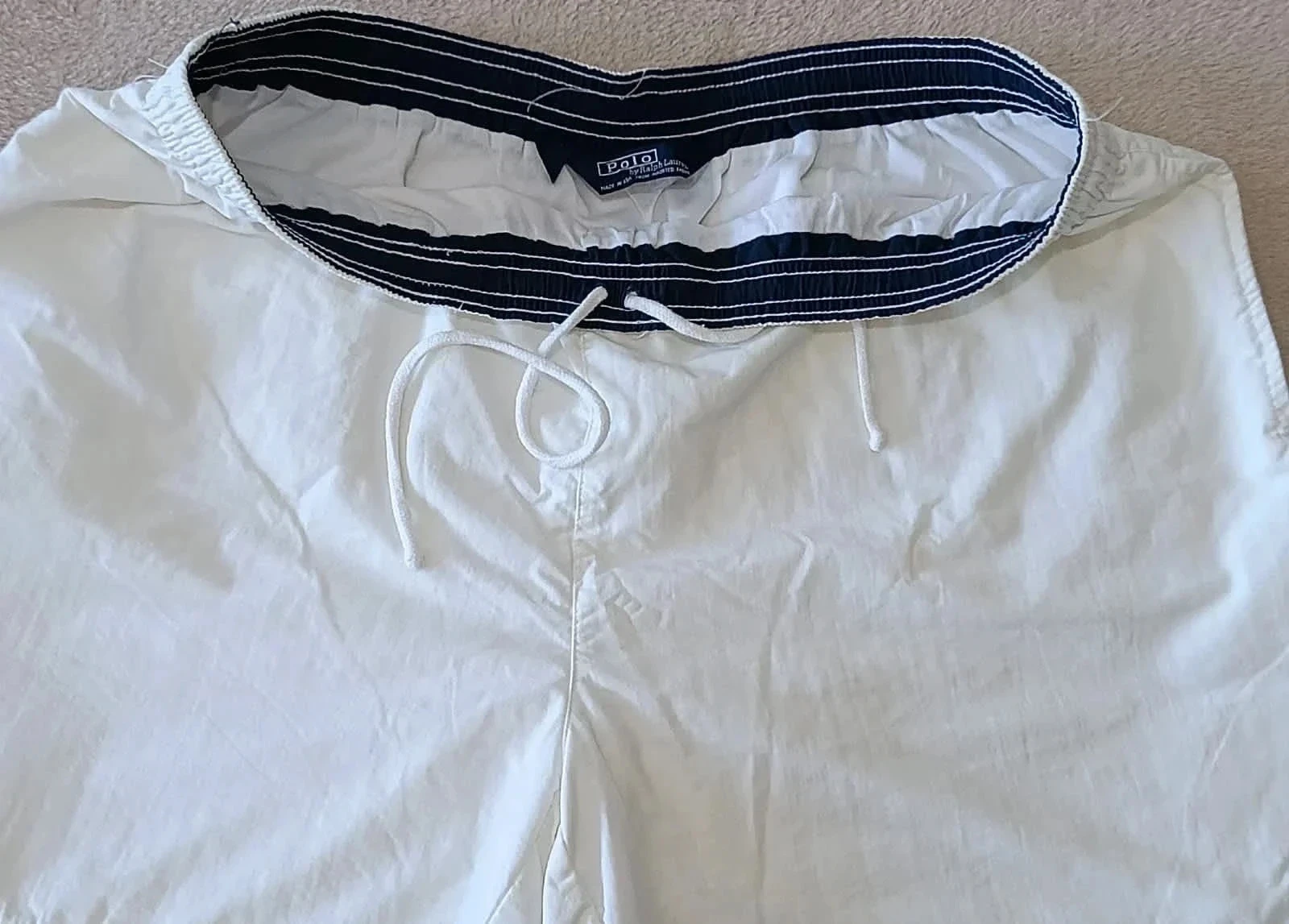 Short de baño Polo Ralph Lauren Vintage blanco Logo bordada Talla XL – photo 10